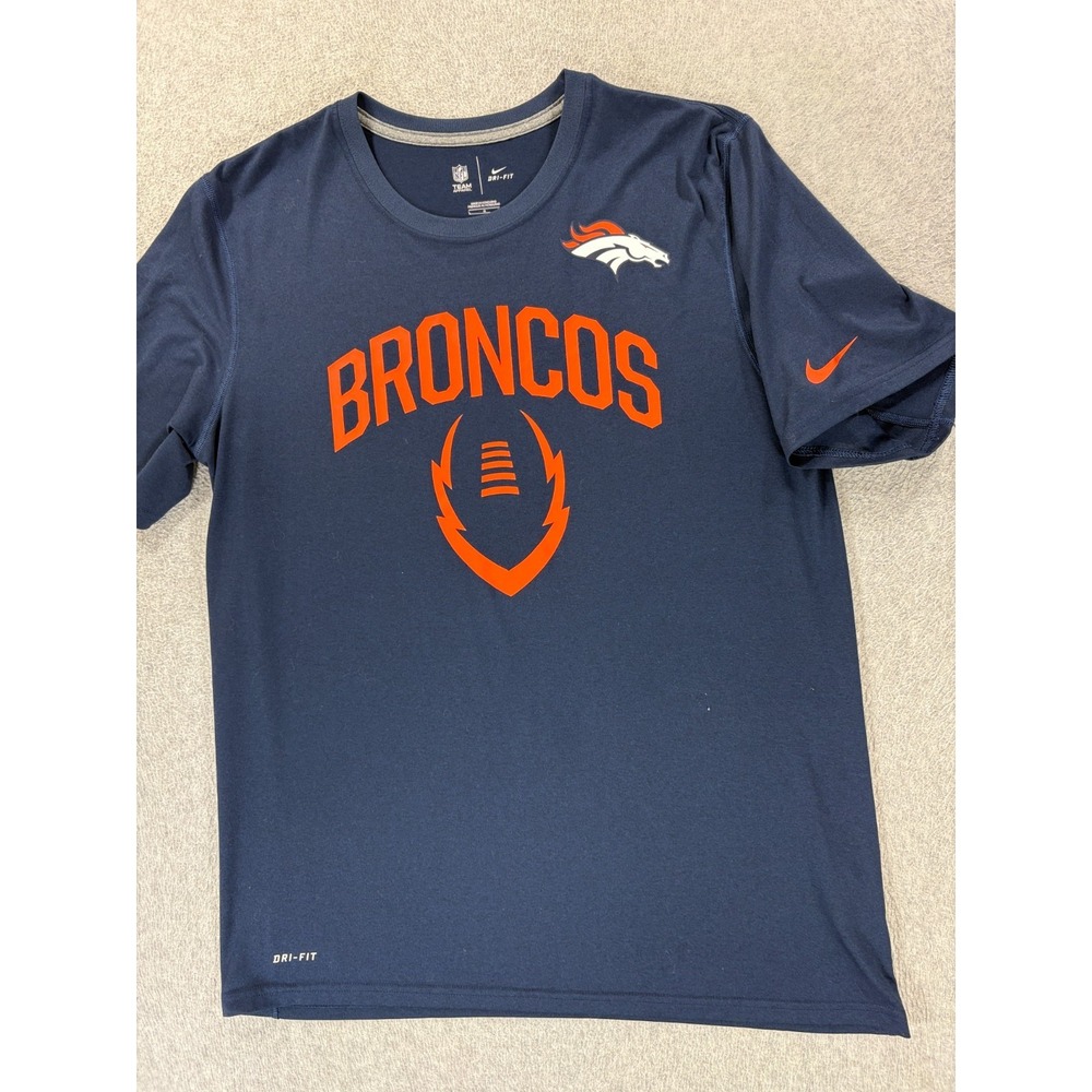 Denver Broncos Nike Screened Logo S/S Football Practice Shirt (Men's Large) Blue